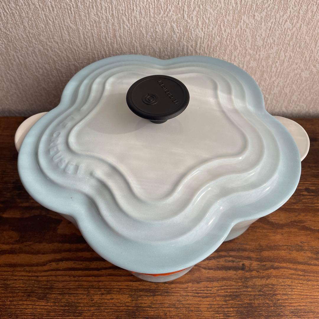 レア　未使用　ルクルーゼ ココットフルール　パウダーブルー　20㎝