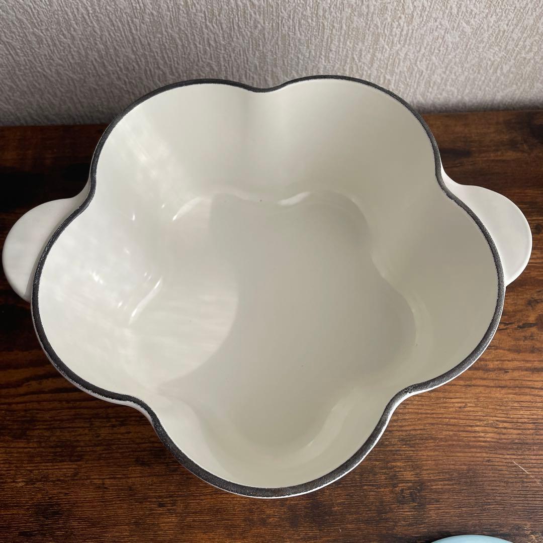 レア　未使用　ルクルーゼ ココットフルール　パウダーブルー　20㎝
