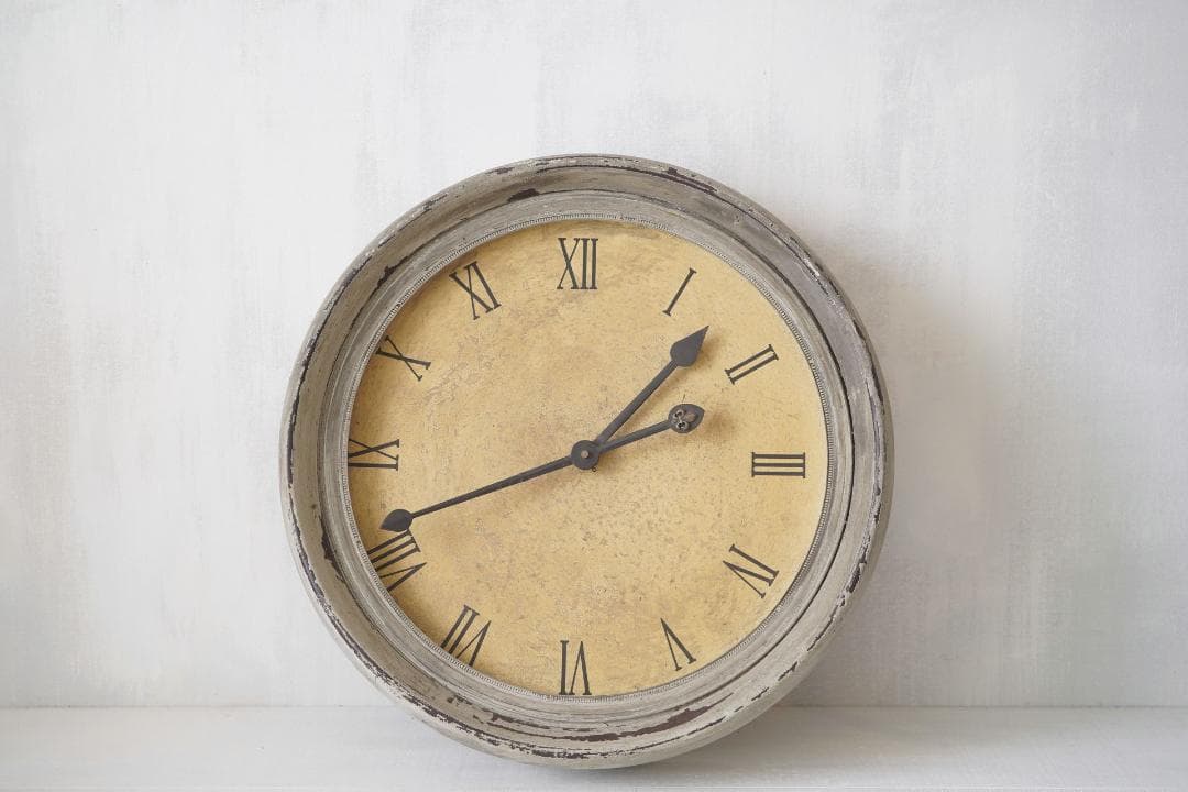 フランスアンティーク・お月様のような大きな掛時計 動作品・単3電池式 インテリア