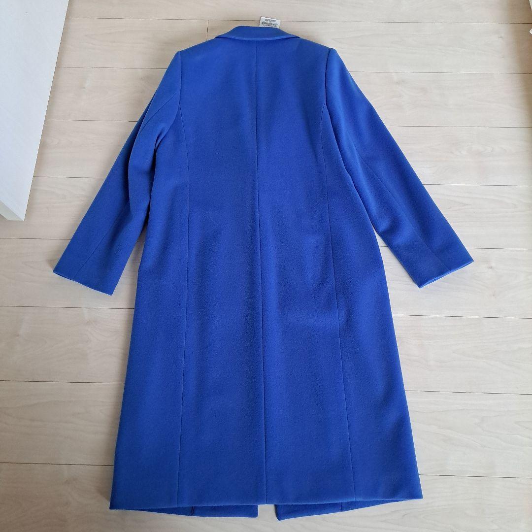 新品☆インディヴィ☆ロングコート☆チェスターコート☆青☆ブルー☆38☆Mサイズ