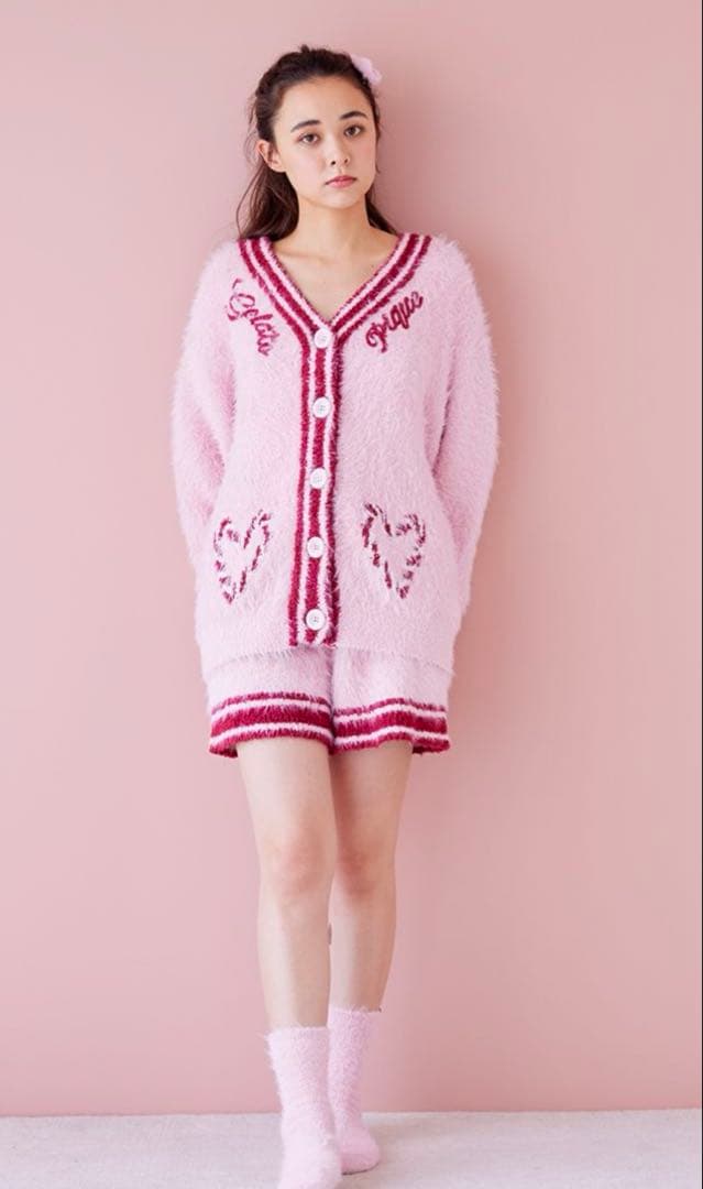 新品gelato pique ホリデーフェザーカーディガン&ショートパンツセット