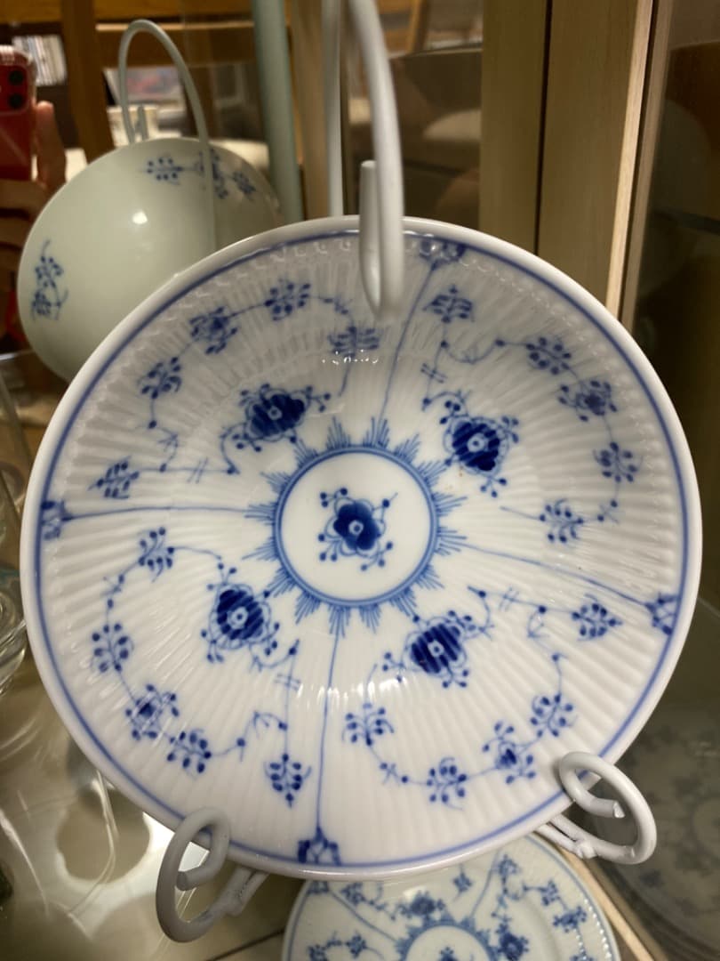 美品◾️ロイヤルコペンハーゲンサラダボールプレートブルーフルーテッド