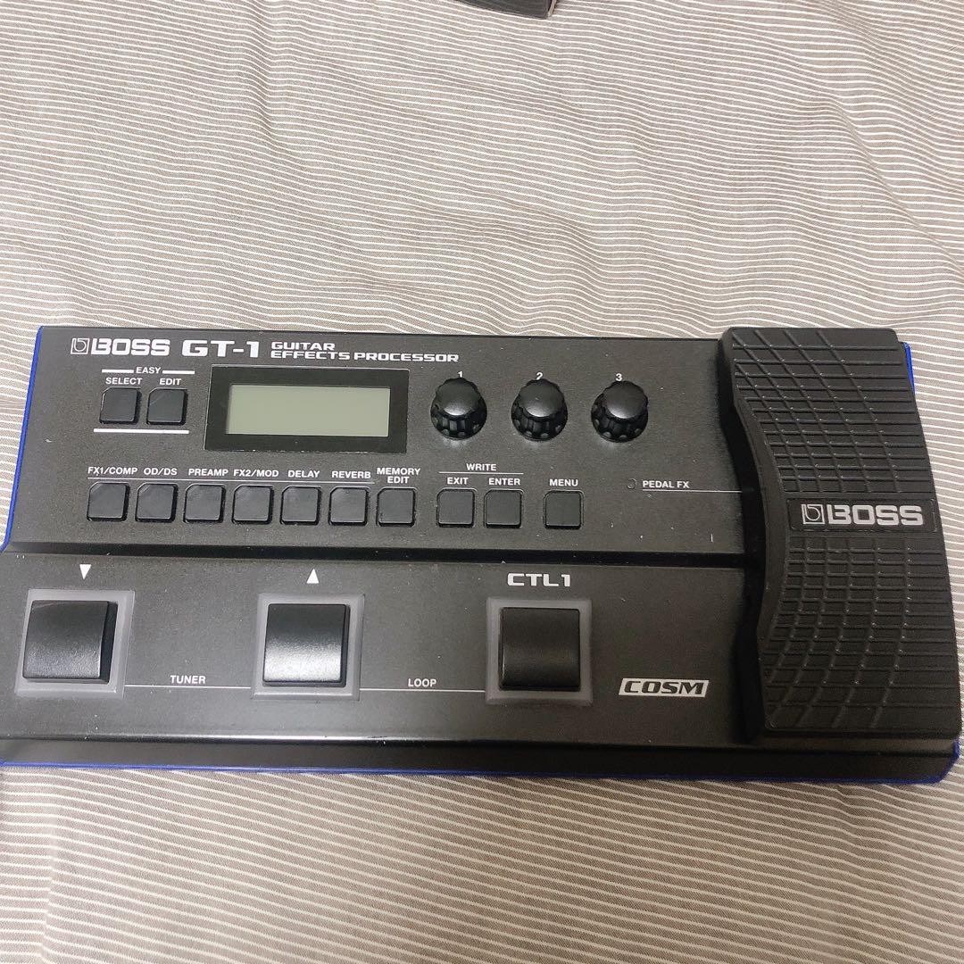 BOSS マルチエフェクター GT-1 教科書、9Vアダプタ付き