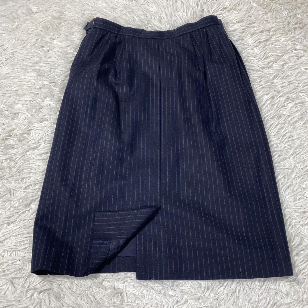 イヴサンローラン　ダブルジャケット　ネイビー　ストライプ　サイズ36(S)