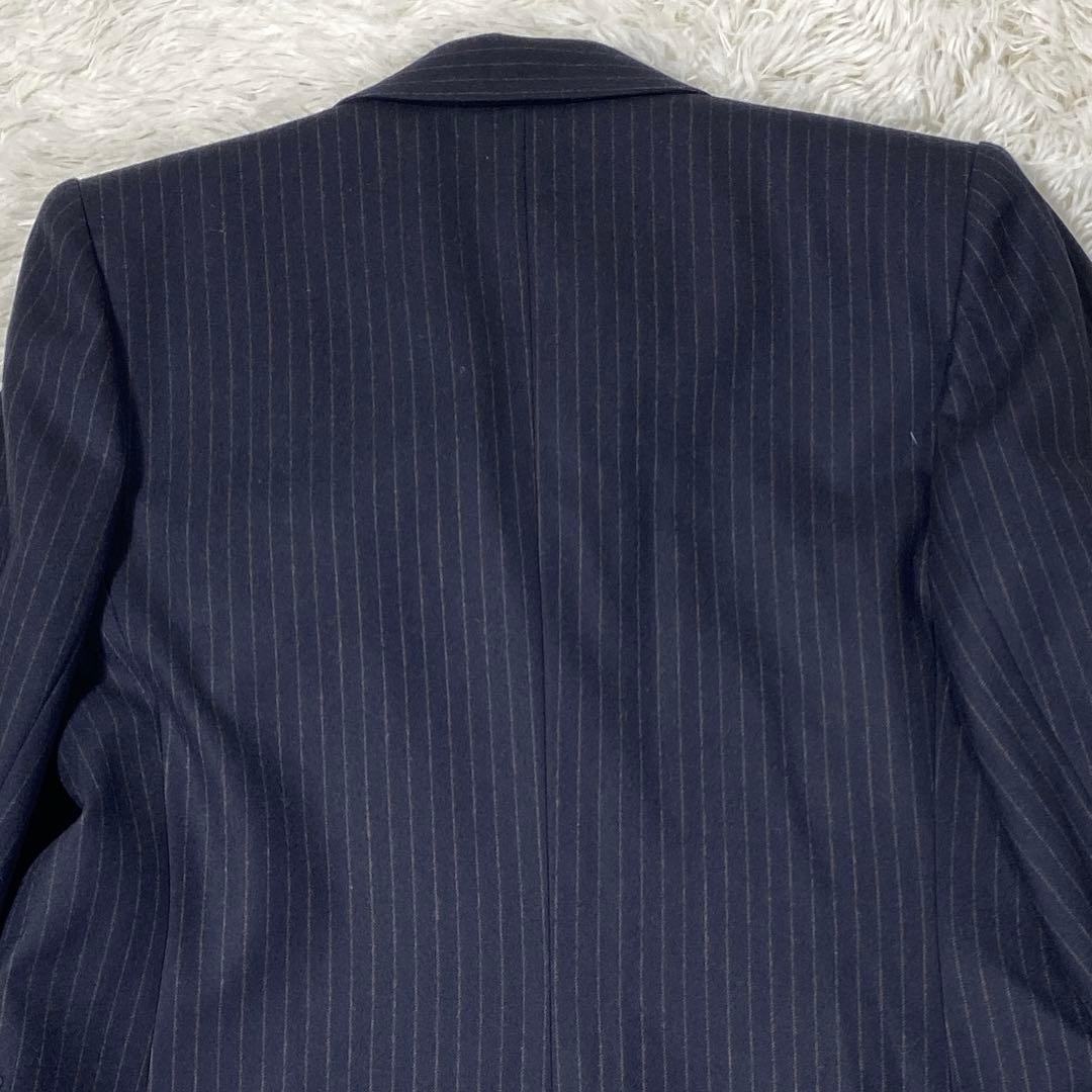 イヴサンローラン　ダブルジャケット　ネイビー　ストライプ　サイズ36(S)