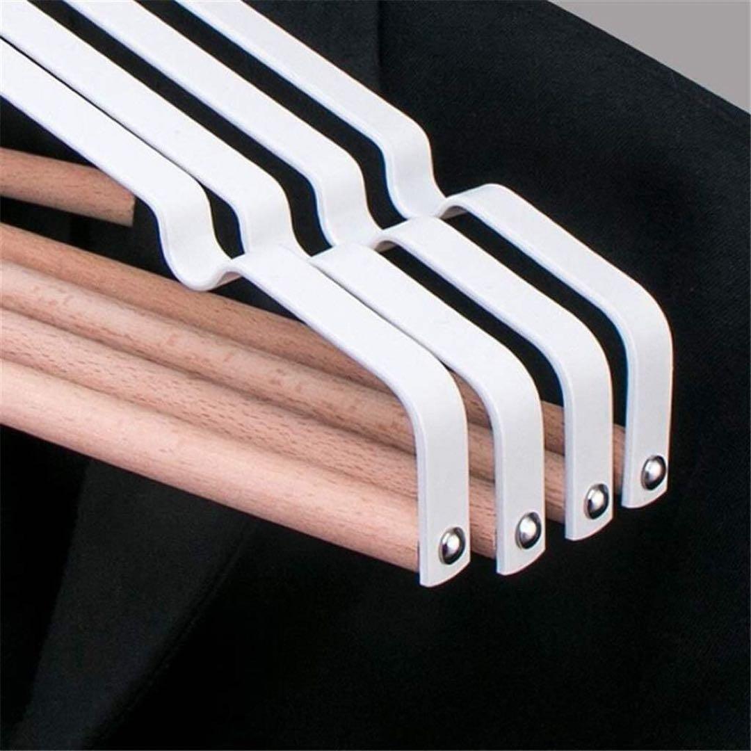 5本組　金属と無垢材を組み合わせたハンガーおしゃれ 収納 型崩れ防止360度回転