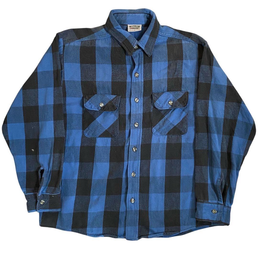 122　FIVE BROTHER 90's ヘビーネル　青　黒　L