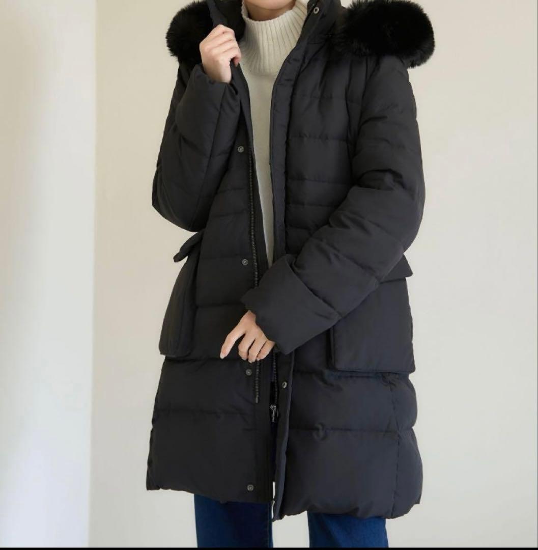 新品タグ付　完売品　ロペピクニック　　ファー付きダウンコート　黒