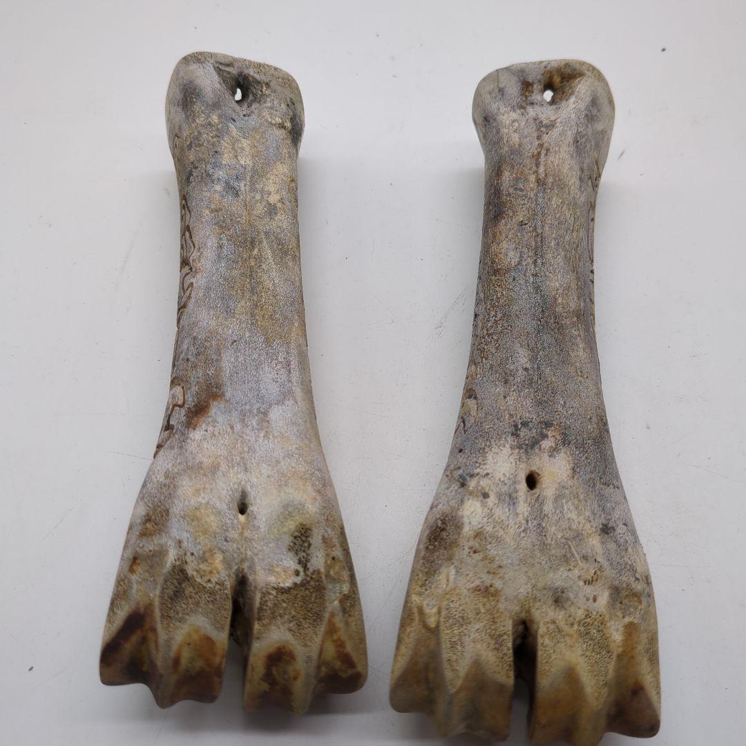 骨の彫刻品　牛骨？　骨董品　彫刻　時代物