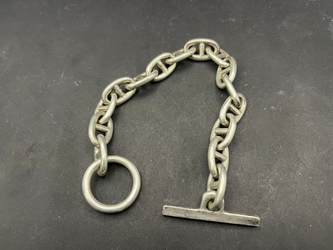 シルバー925製　アンカーチェーンブレスレット　シェーヌダンクル風
