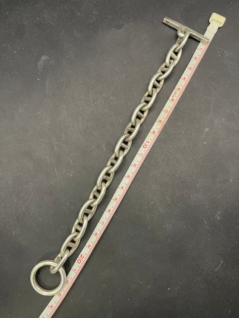 シルバー925製　アンカーチェーンブレスレット　シェーヌダンクル風