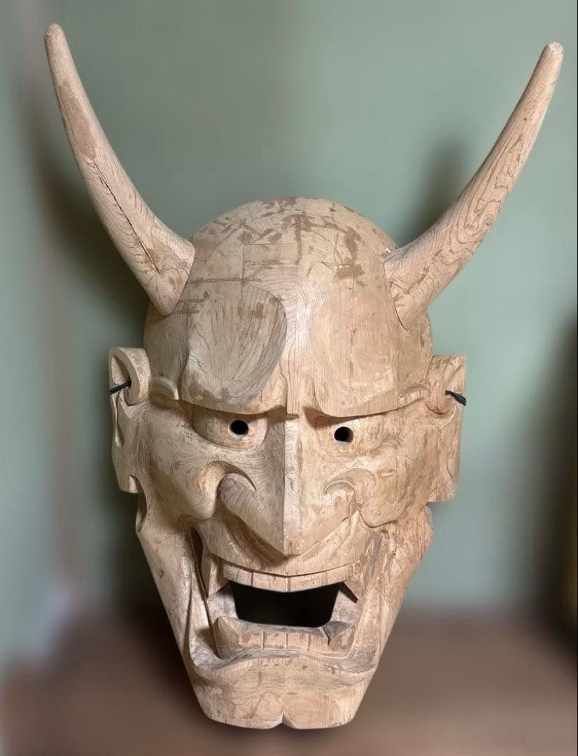 【特大】般若　木製手彫り