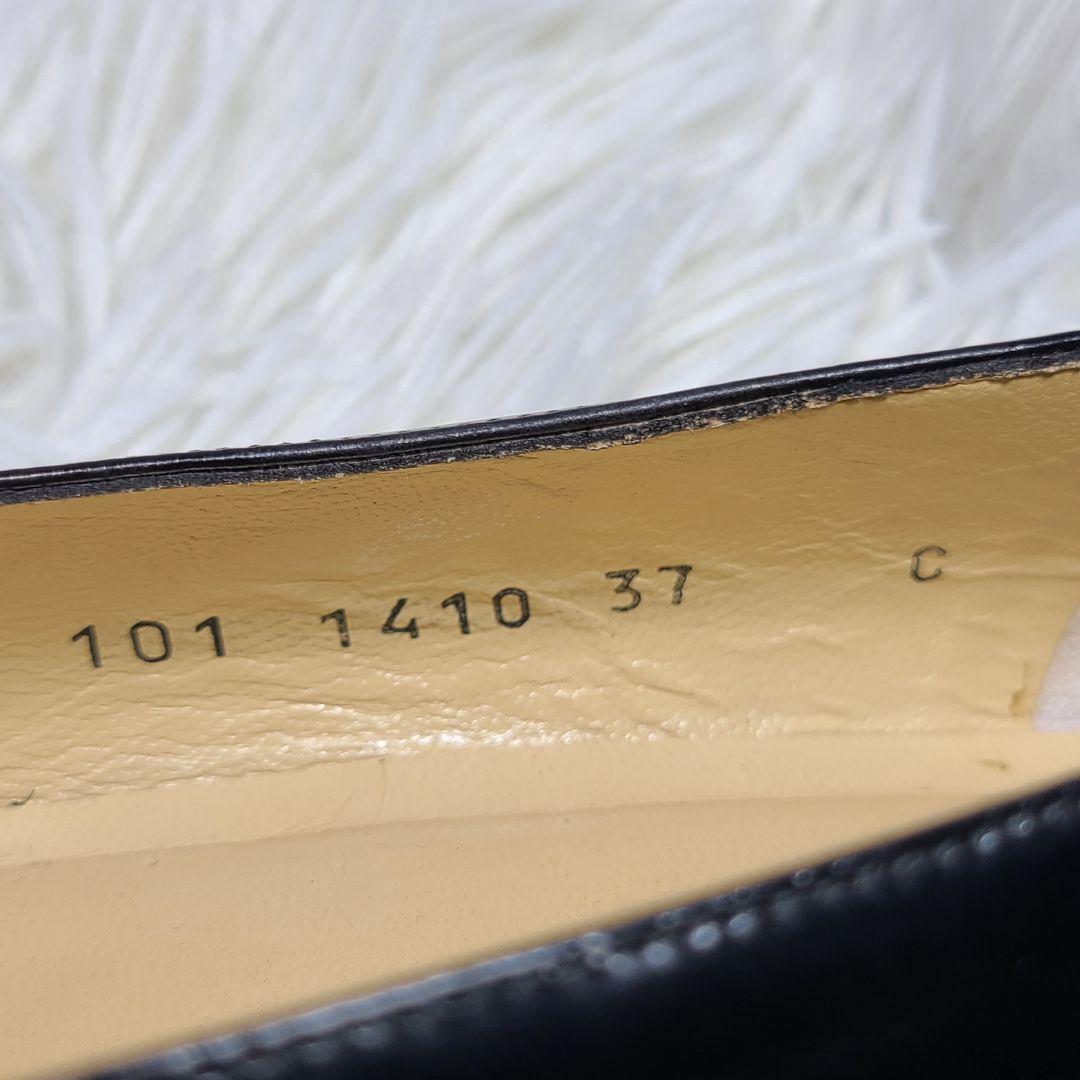 【GUCCI】ゴールド金具　スクエアトゥパンプス　ブラック