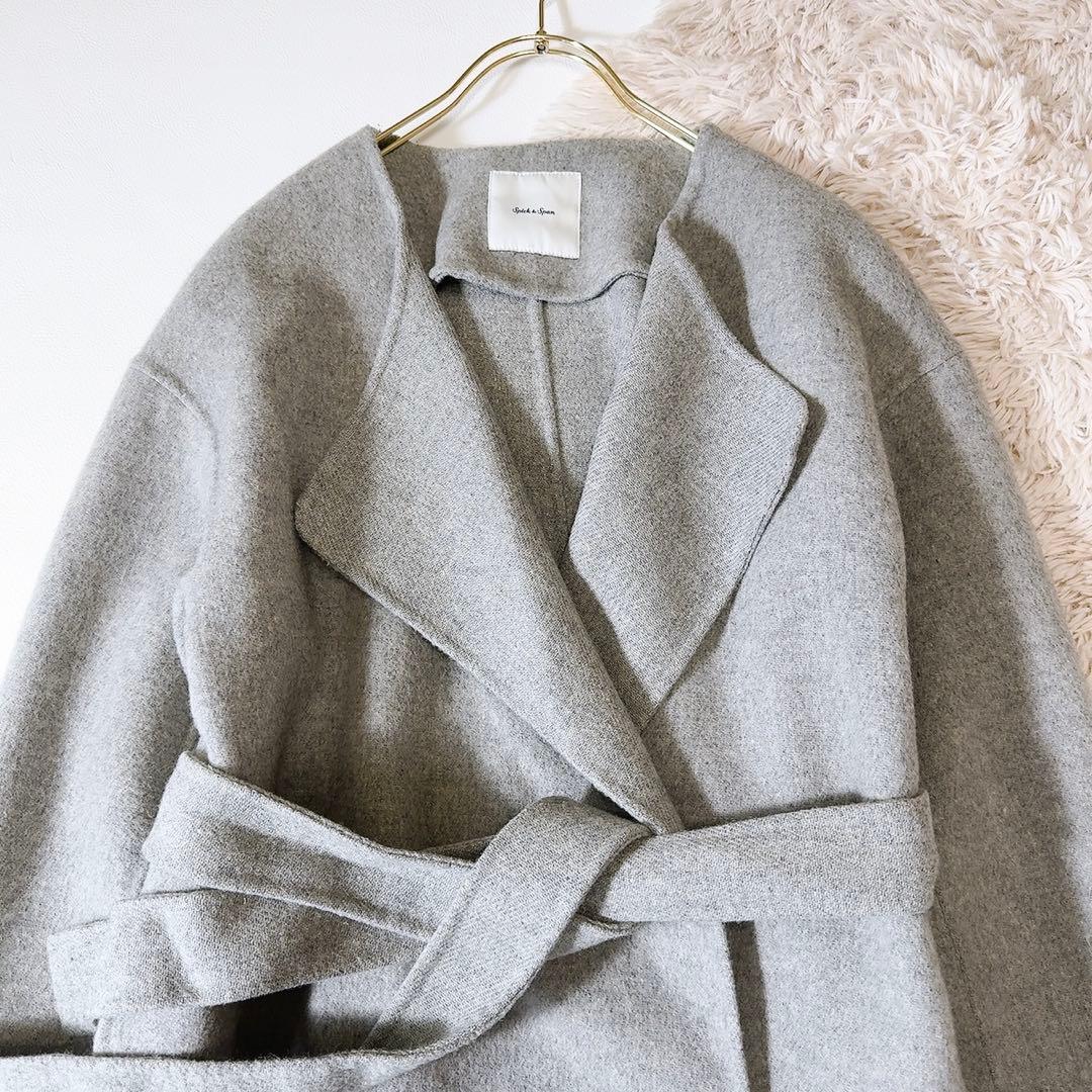 極美品ꕥスピックアンドスパン 北川景子さん 完売 ビーバーフォールドラペルコート