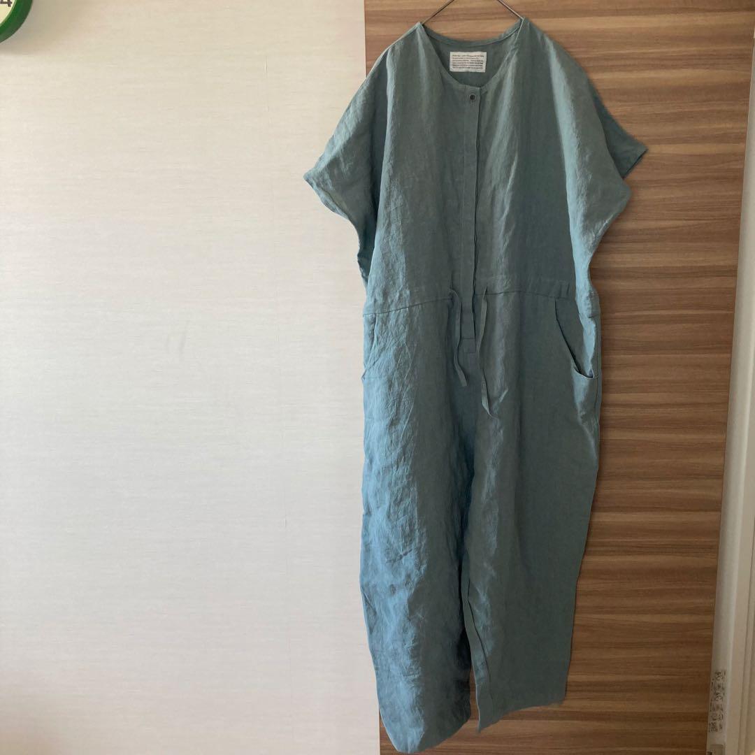 新品チアー札幌 cheer 麻100%ナチュラルなふんわりリネンサロペット