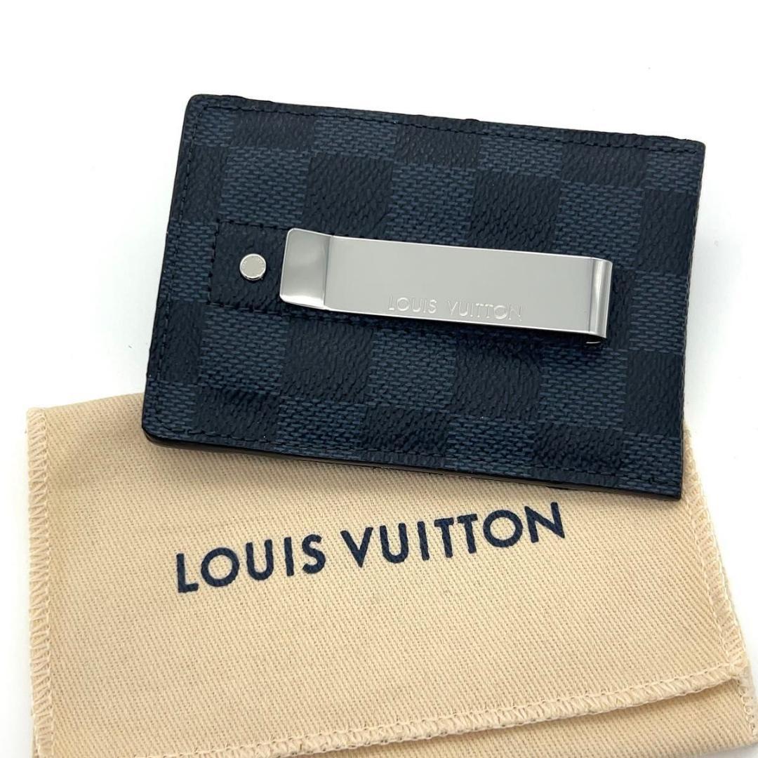 希少レア美品★ルイヴィトン マネークリップ ポルトカルトパンス ダミエコバルト