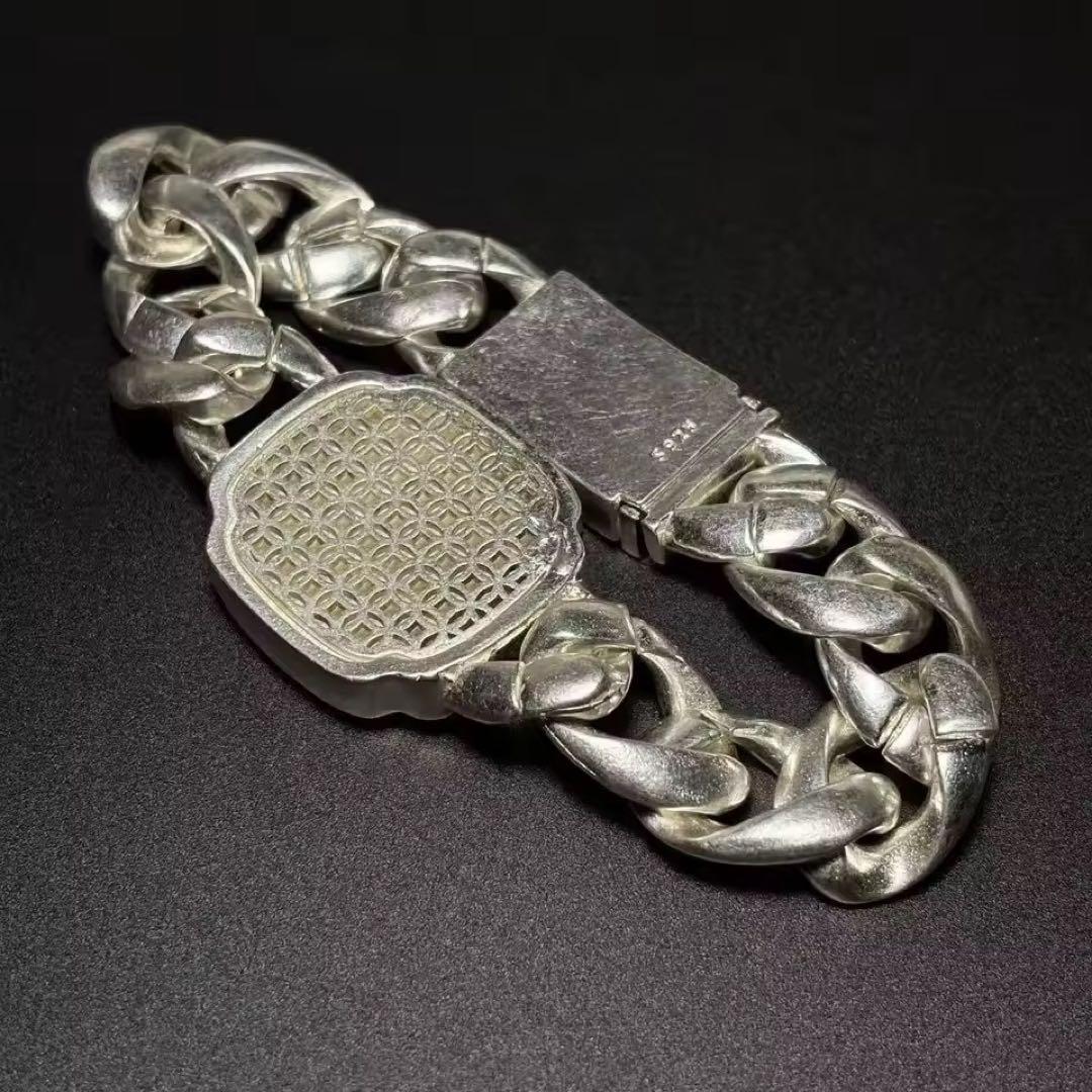 スカルモチーフ シルバー925刻印ブレスレット クロムハーツ 系