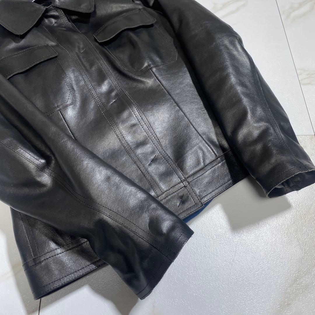 希少♡コスチュームナショナル イタリア製 光沢 短丈カウレザージャケット 中綿