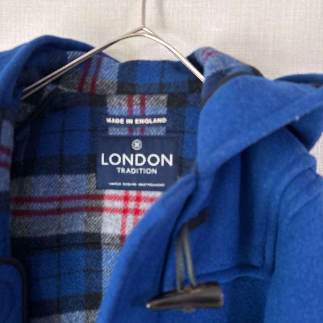 LONDON TRADITION ウール メルトン ダッフルコート ブルー 青