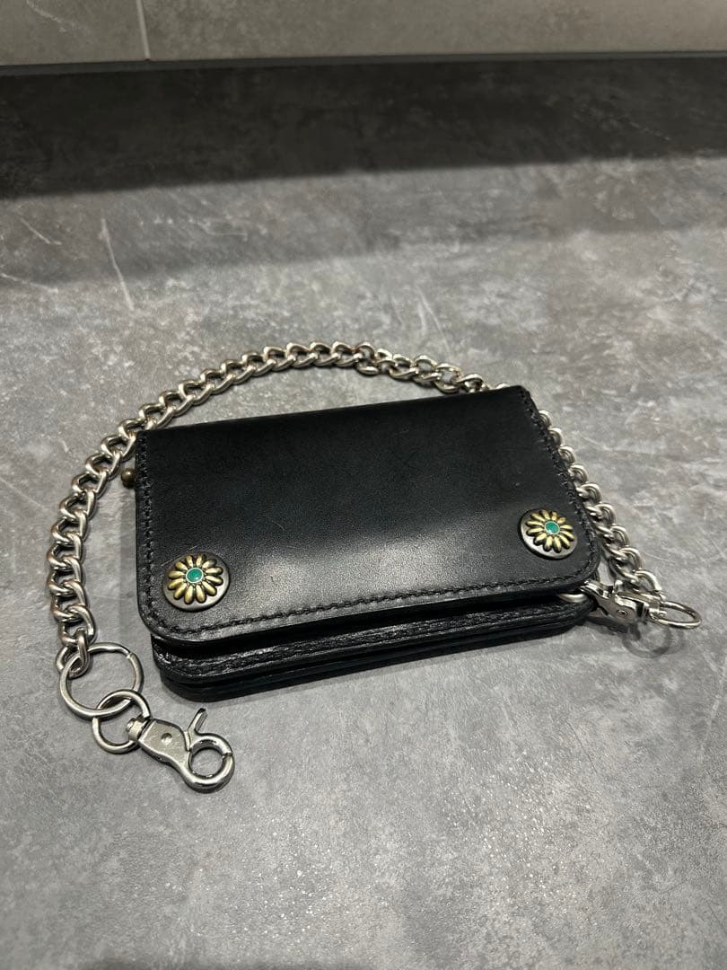 バイカーウォレット ウォレットチェーン レザーウォレット 古着