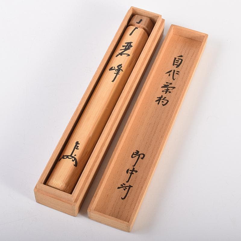 茶道具　表千家十三代即中斎　自作茶杓　書付共筒共箱　D　R7564