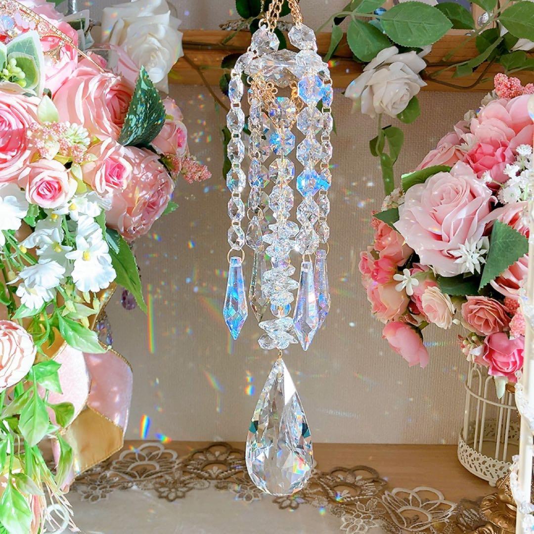 スワロフスキー♡クリスタル89㎜レイジアント♡シャンデリア風サンキャッチャー♡