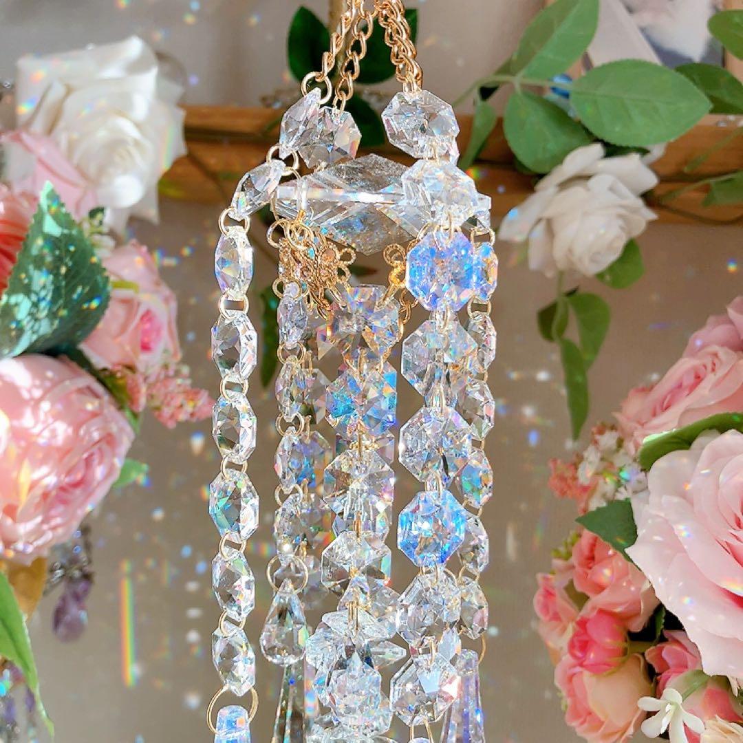 スワロフスキー♡クリスタル89㎜レイジアント♡シャンデリア風サンキャッチャー♡