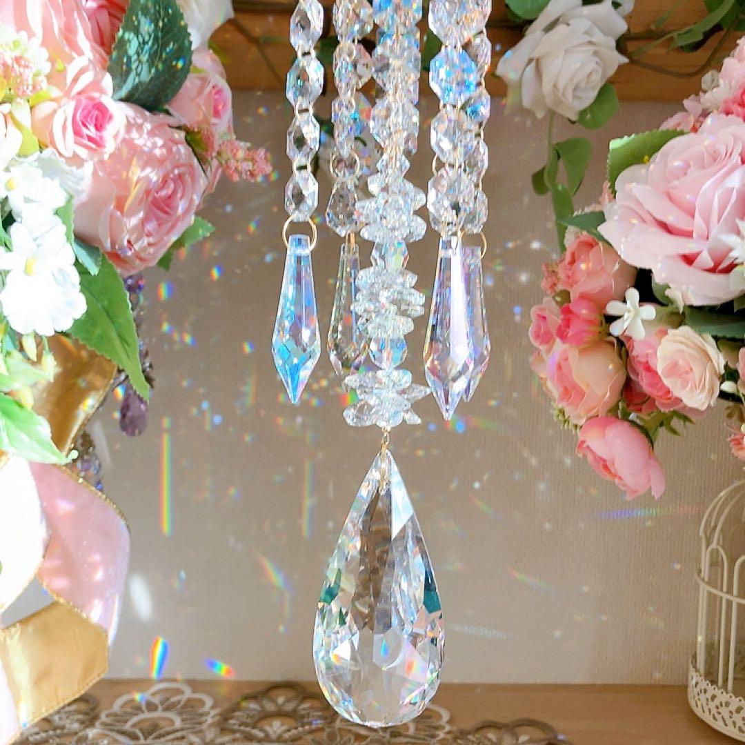 スワロフスキー♡クリスタル89㎜レイジアント♡シャンデリア風サンキャッチャー♡