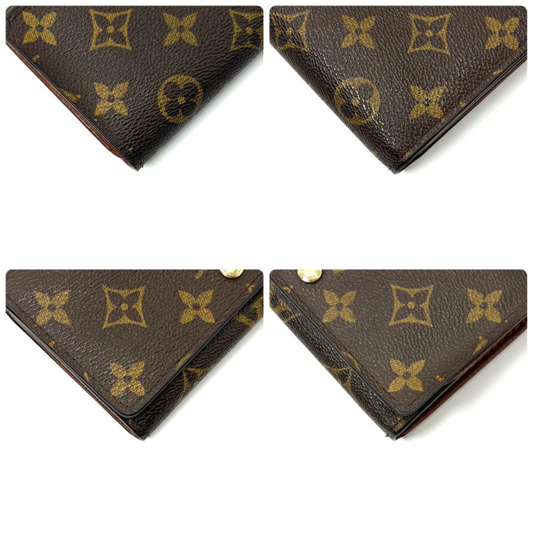 美品 ルイヴィトン モノグラム ポルトモネ ビエ トレゾール L字 財布 茶色