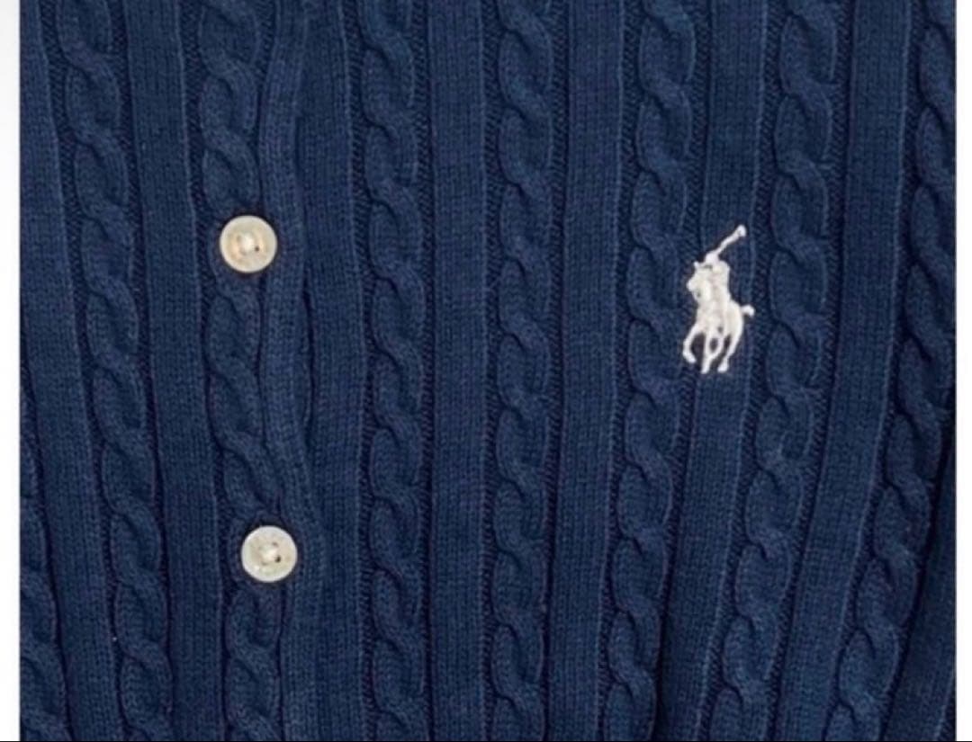 ポロラルフローレンPOLO RALPH LAURENケーブルカーディガンネイビー