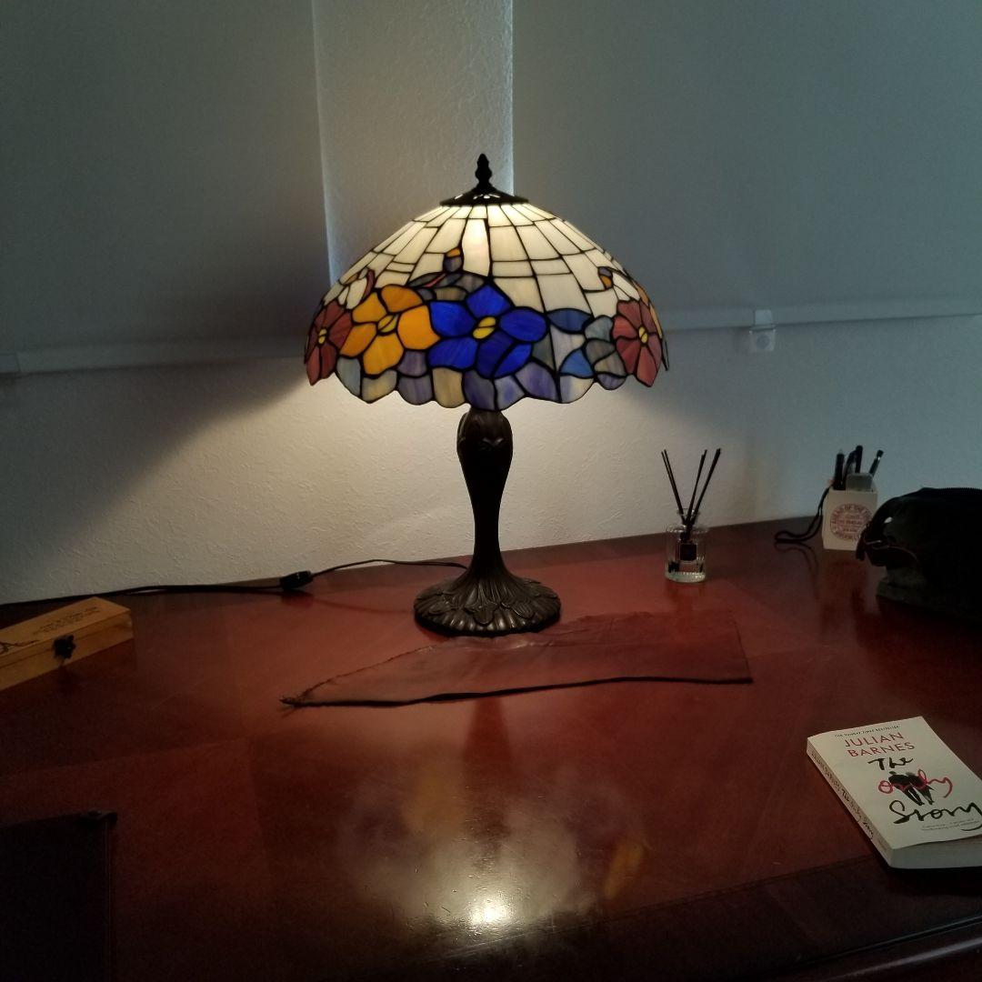 ステンドグラス テーブルランプ ハンドメイド品4357