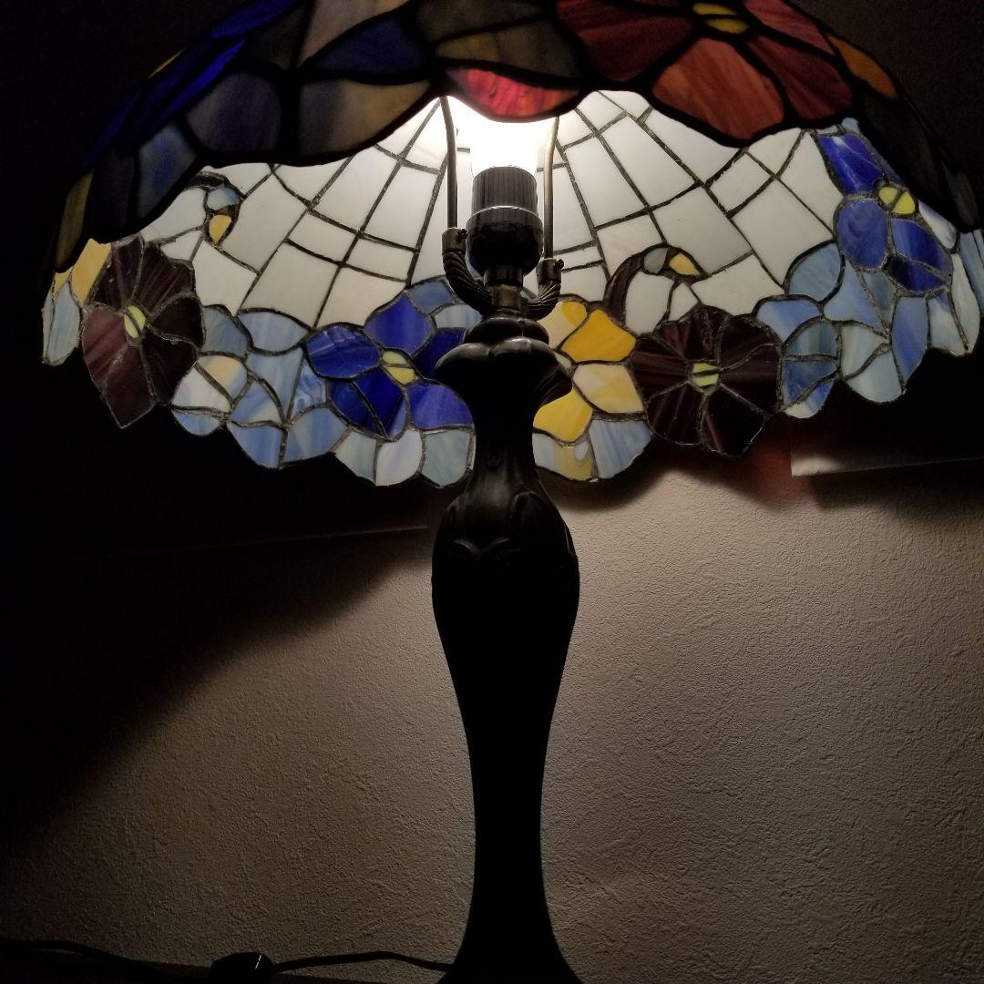ステンドグラス テーブルランプ ハンドメイド品4357