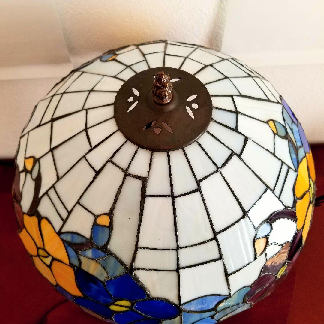 ステンドグラス テーブルランプ ハンドメイド品4357