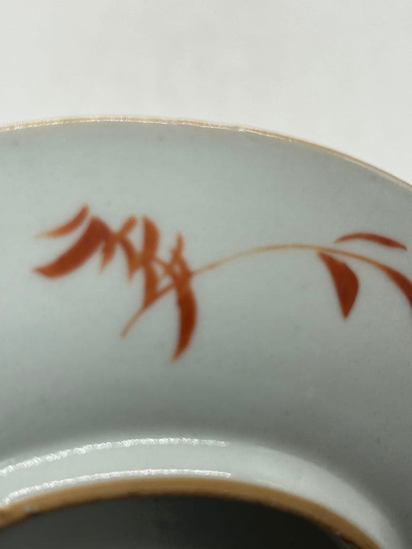 中国　清時代　大清嘉慶年製　松石緑釉皿　十錦手　送料込み1005
