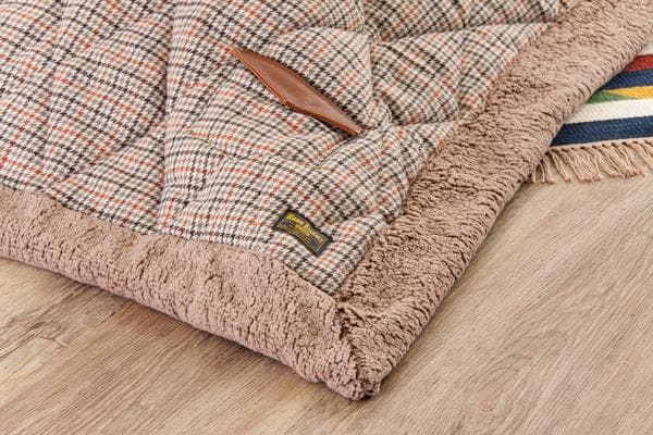 おしゃれ さらさら ポケット付き 正方形 こたつ布団 チェック柄 ベージュ