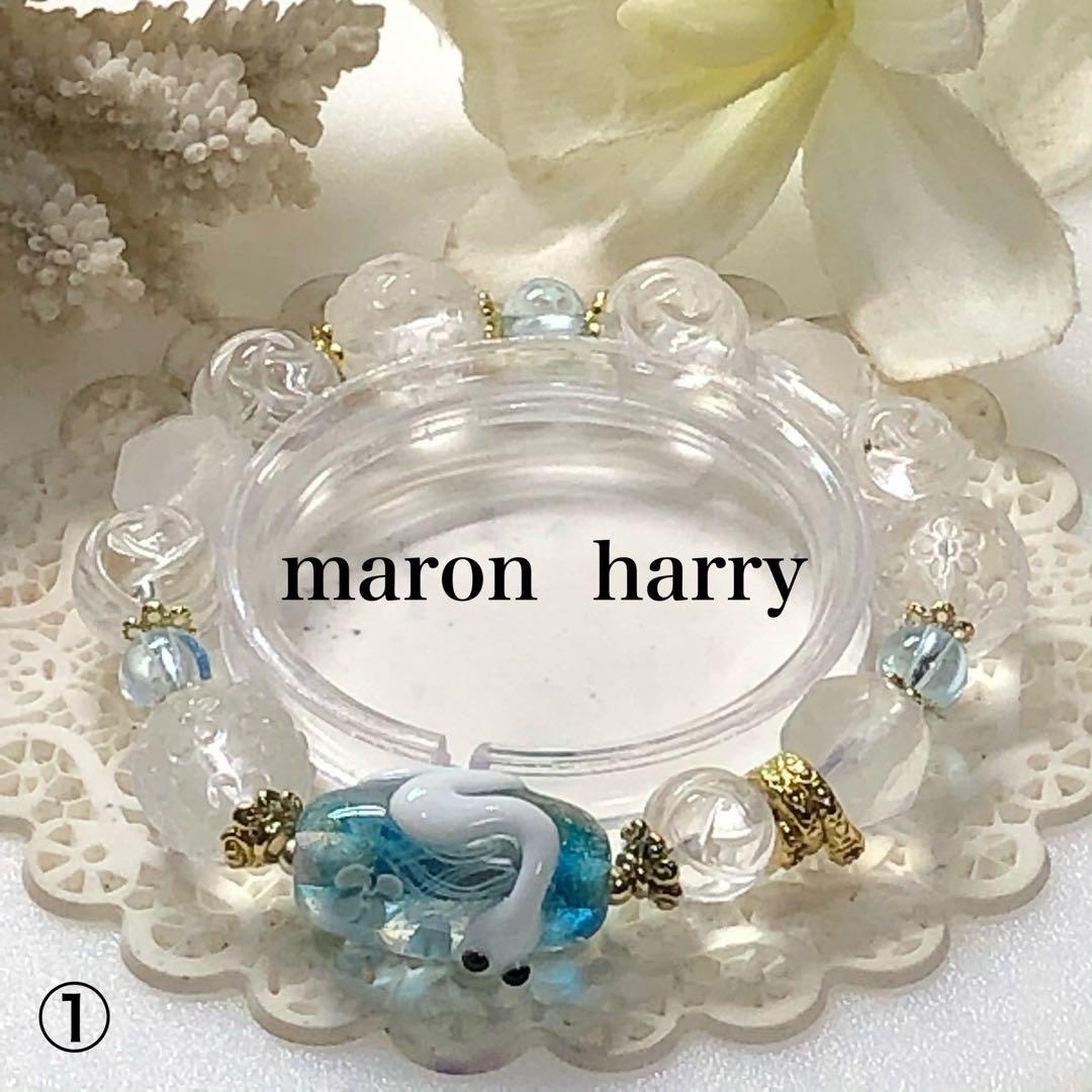 ⭐️大人気⭐️白蛇とんぼ玉・天然石ブレスレット•*¨*•.¸¸♬