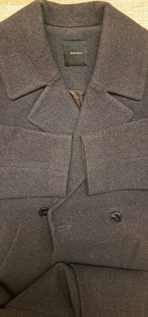 Spick&Span ウール混チェスターコート　ダークグレー　M•オーバーサイズ