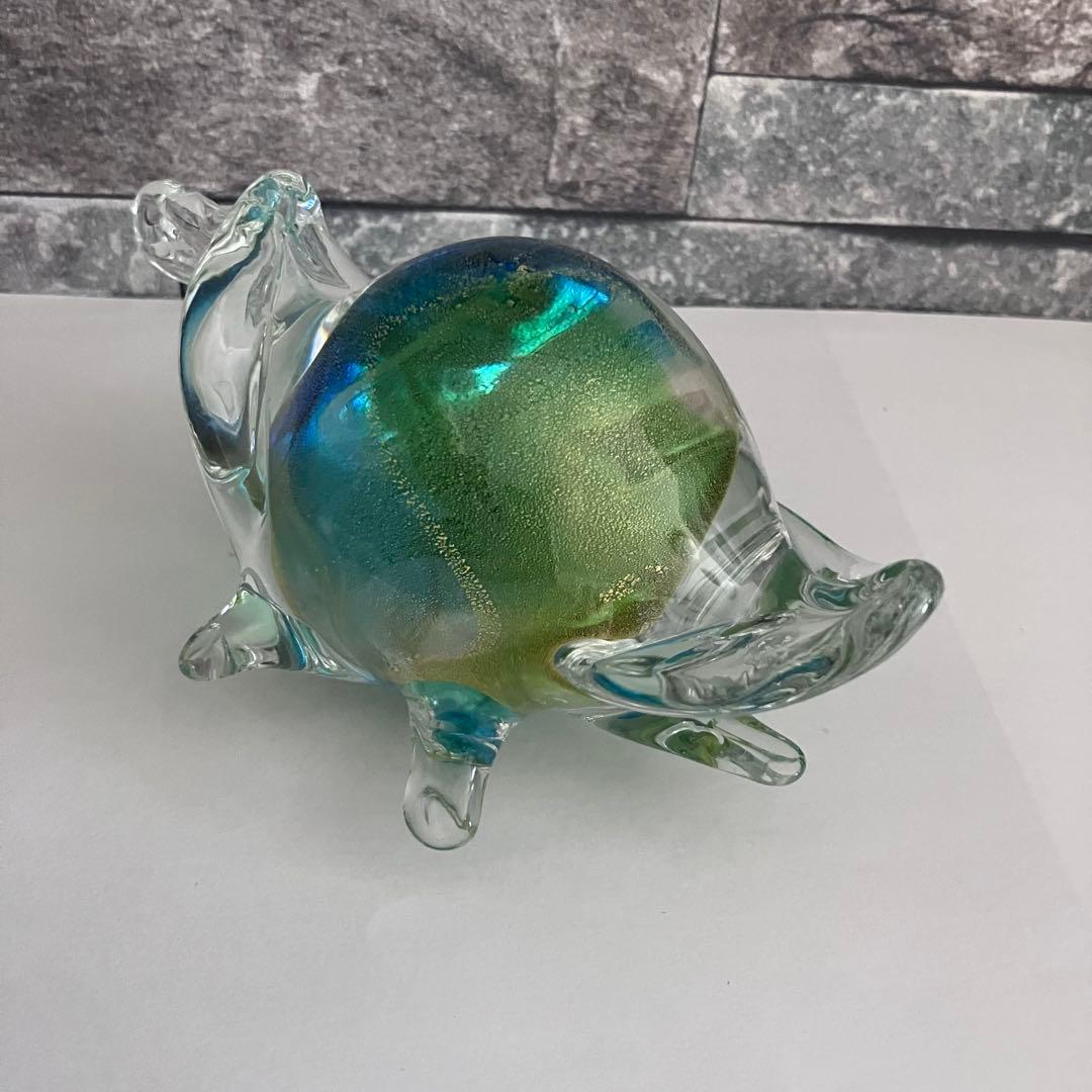 ヴェネチアングラス ムラーノ　murano ガラス置物　硝子細工　 亀　カメ