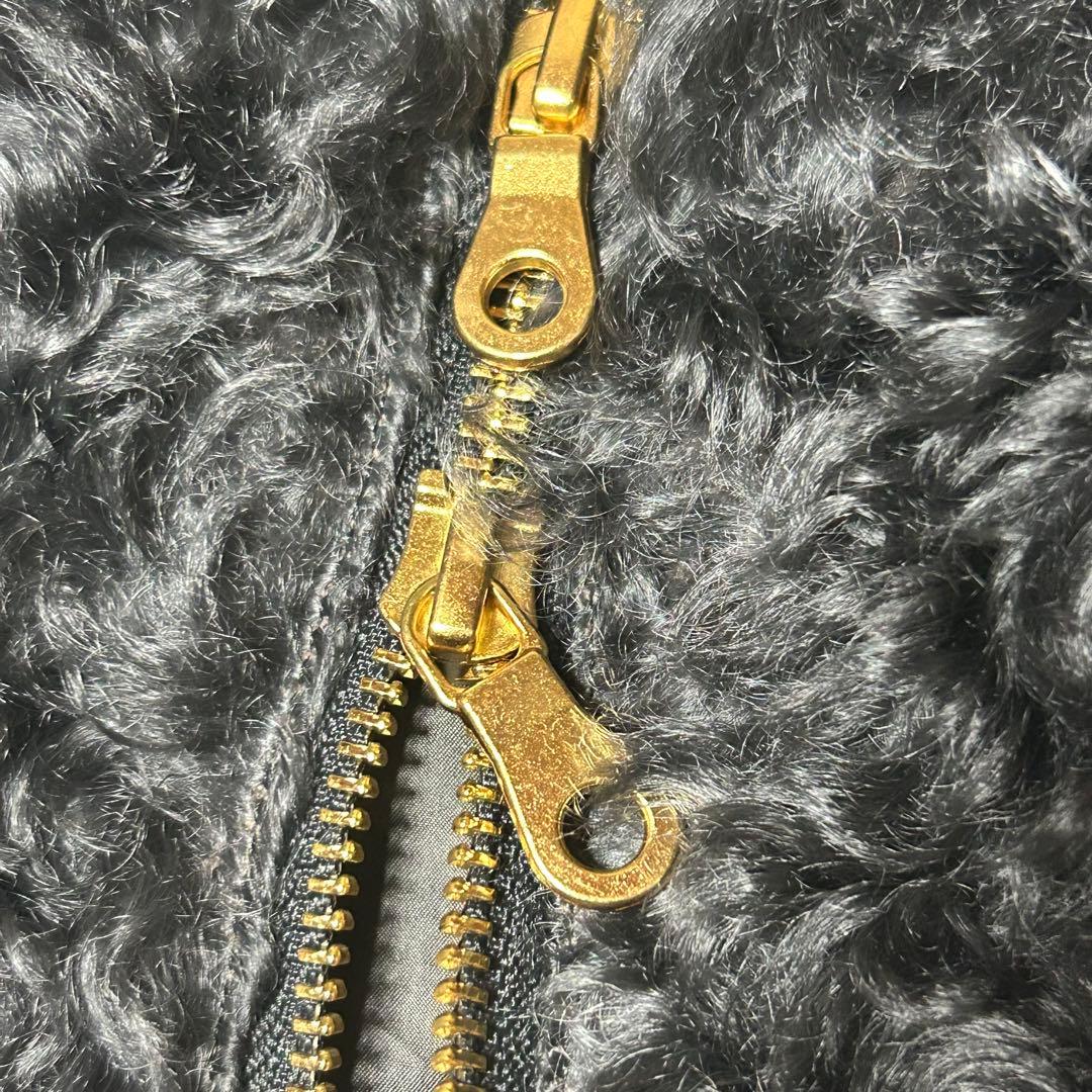 【自由区】ダウンベスト　テディーファー　モヘヤ100% ダブルジップ