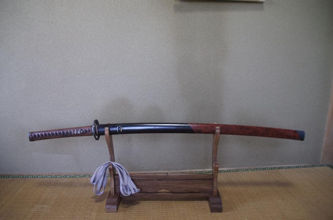 「週末特価」革巻き柄　塗分鞘　美術模擬刀　72cm　963g