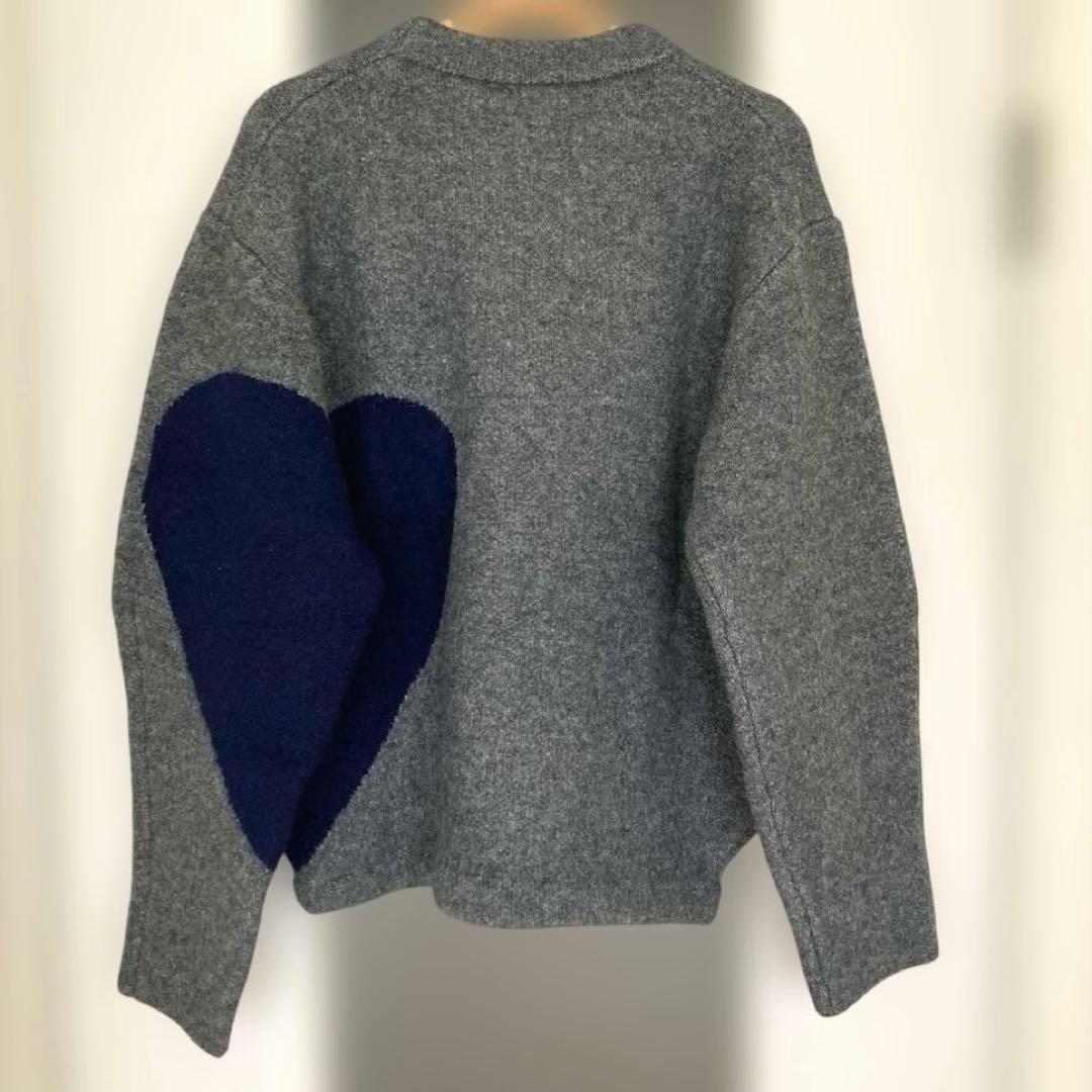 NKNIT ハート ♡ パターンニット セーター　グレーネイビー