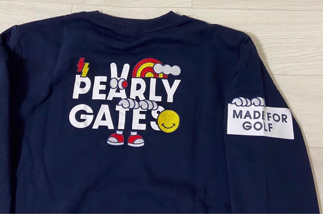新品 正規品 パーリーゲイツ どうしちゃったPGスウェット紺 サイズ6 XL