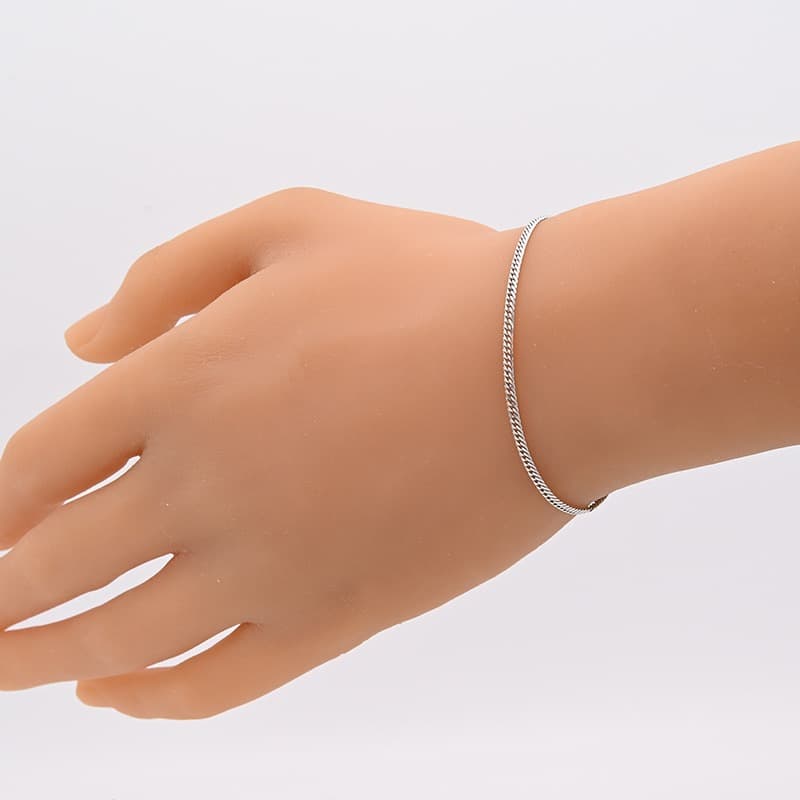 PT850(プラチナ) 喜平ブレスレット 6面ダブル 4.6g 18cm 新品