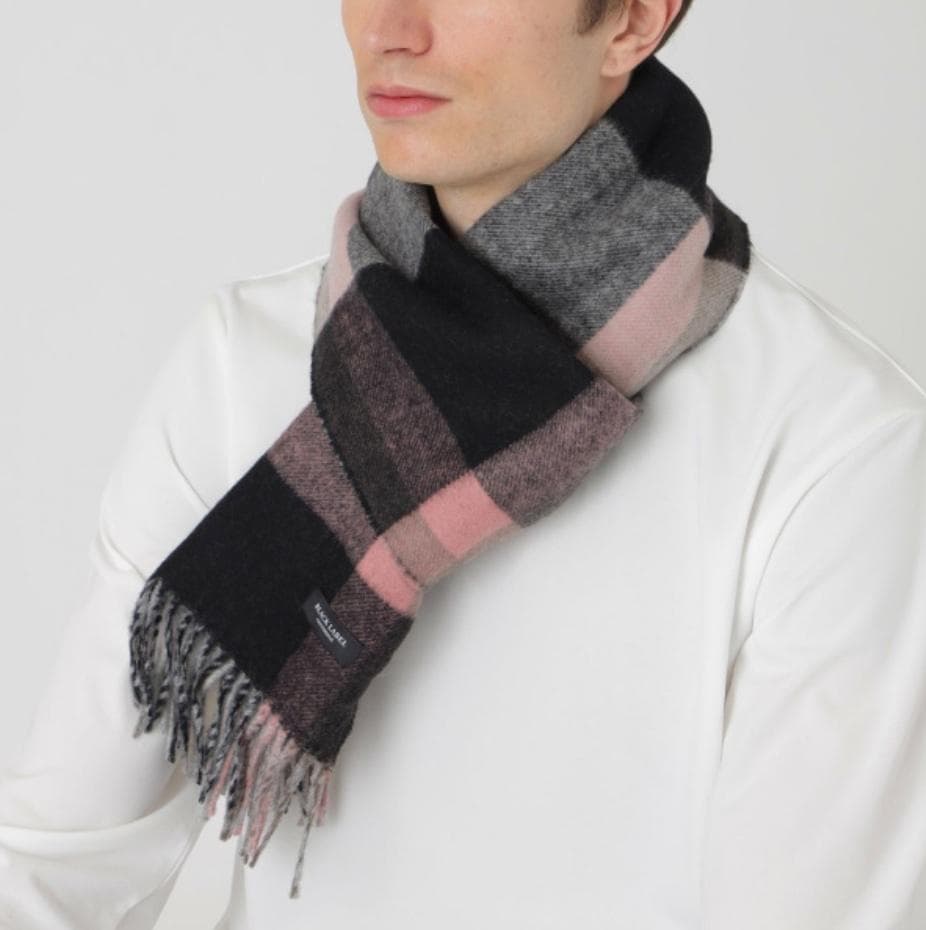 未使用 ブラックレーベル クレストブリッジ カシミヤ混 リバーシブル マフラー