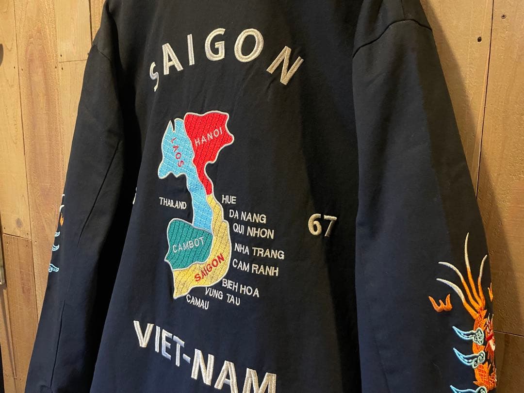 ベトジャン 虎 福 龍 66-67 ベトナム地図 黒 コットン