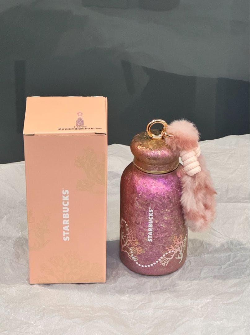 海外限定 Starbucks ステンレスボトル チャーム付き ピンク