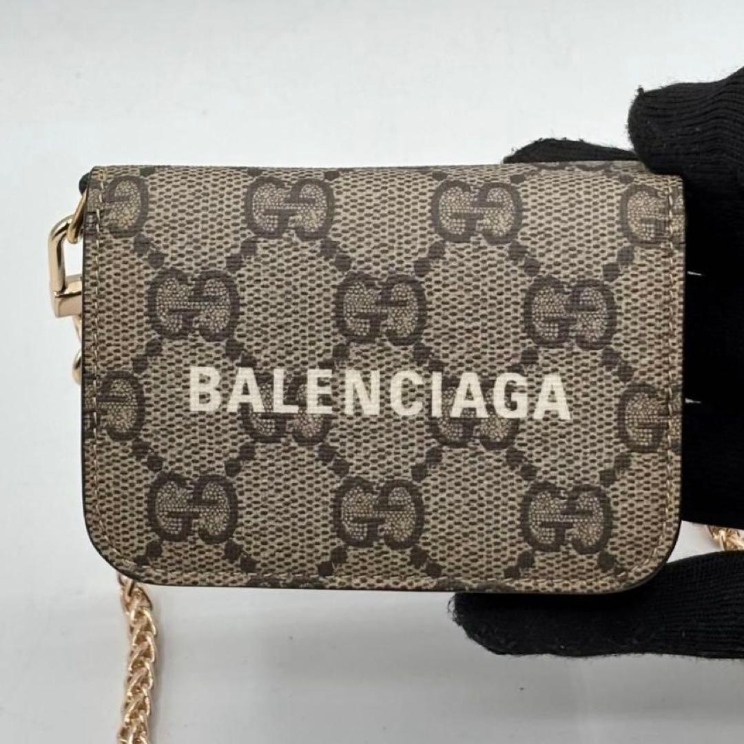 希少 新品に近い グッチ バレンシアガ ハッカープロジェクト チェーンウォレット