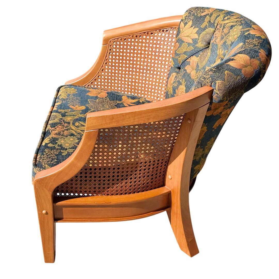 KZ030 【廃盤】三越ブルージュ　カントリーハウス　ラタン　籐　1Pソファ