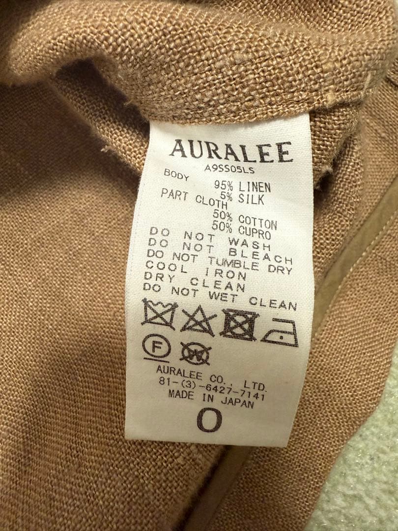AURALEE ブラウン 半袖シャツ サイズ0