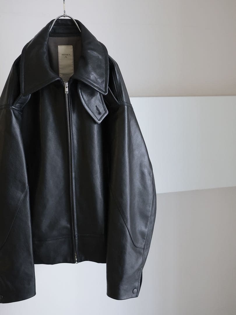 ジャケット・アウター ANTHEM A LAMB LEATHER MILITARY BLOUSON